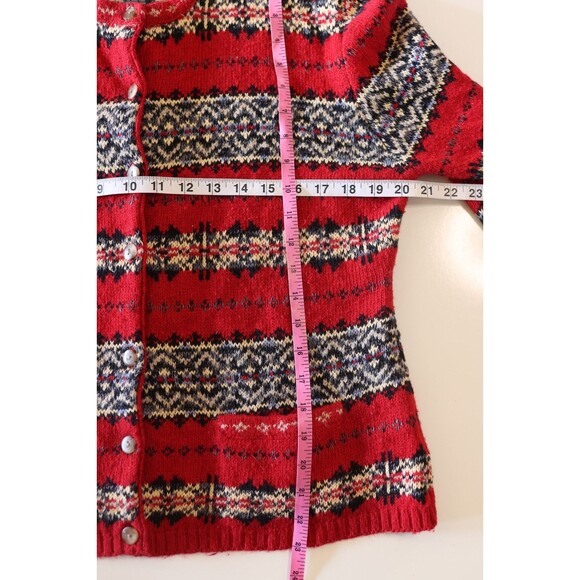 Vintage Hunt Club Button Down Sweater Cardigan Fair Isle Wool Blend Cottage L - Picture 11 of 12